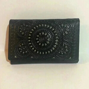 Fossil unisex black leather wallet
